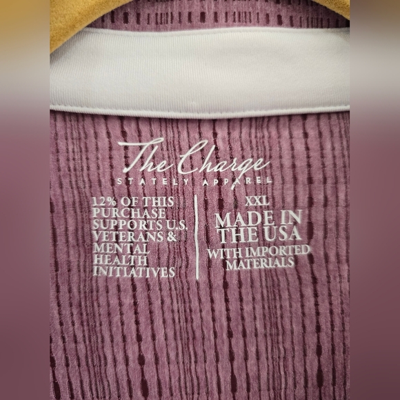 THE CHARGE STATELY APPAREL 1/4 button S Sleeve Poly Golf Polo Shirt. Mens XXL - Picture 5 of 8